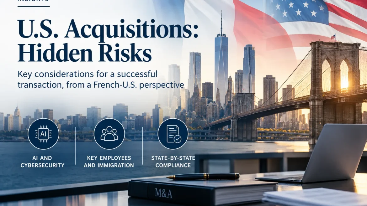 Acquisitions aux États-Unis : IA et cybersécurité, salariés clés et immigration, conformité État par État